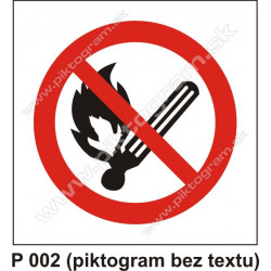 Zákaz fajčenia a používania otvoreného ohňa (piktogram bez textu)
