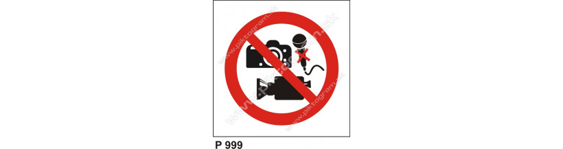 Zákaz audio-vizuálneho záznamu - bezpečnostné tabuľky a nálepky