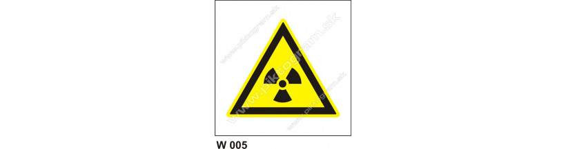 Nebezpečné rádioaktívne alebo ionizujúce žiarenie - bezpečnostné značenie