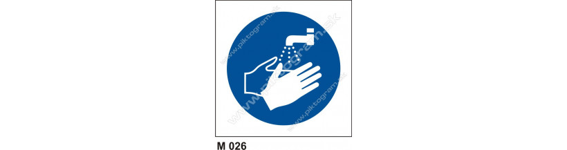 Príkaz na umytie rúk - PO a BOZP označenie pracoviska.