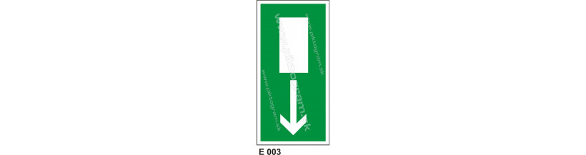 Úniková cesta - únikový východ (E 002) - značenie BOZP a PO