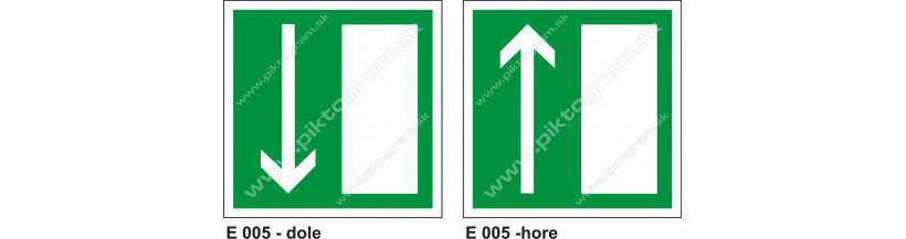 Úniková cesta - únikový východ (E 005) - piktogram PO a BOZP
