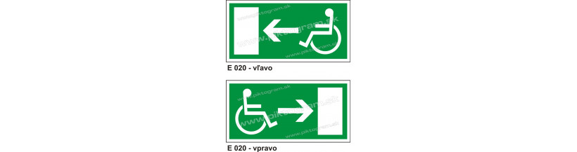  Úniková cesta - únikový východ pre zdravotne postihnutých - piktogram