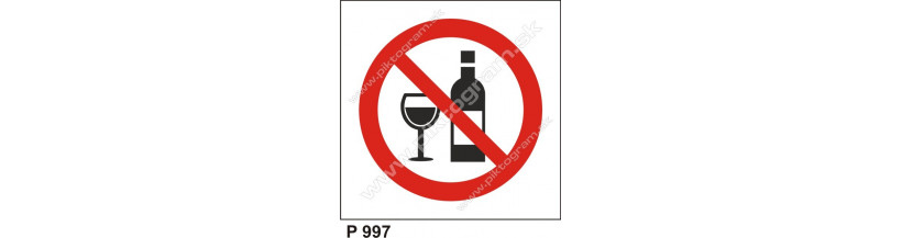 Zákaz požívania alkoholu - označenie BOZP a OPP