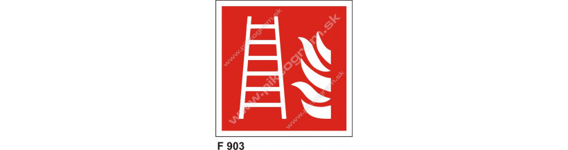 Požiarny rebrík piktogram ISO 7010 norma