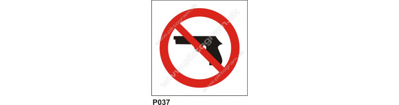 Zákaz vstupu so zbraňou - piktogramy, tabuľky BOZP, nálepky